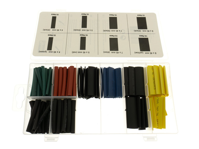 Electric cable heatshrink assortment 5 colors 120-pieces product