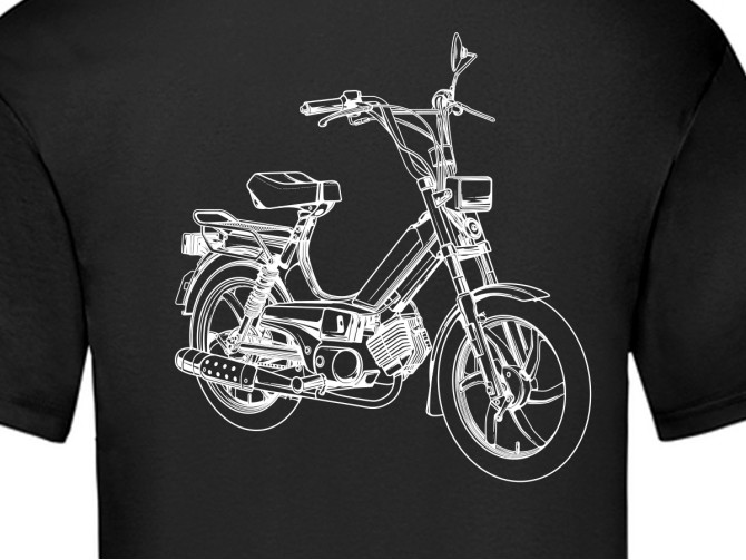 T-shirt Tomos A35 "Retro Line art" zwart  product