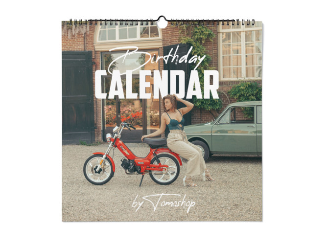 Birthday calendar Tomos mopeds with models made in Holland product