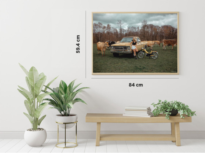 Poster Custom Tomos Classic with Chevrolet C20 (59,4x84cm) product