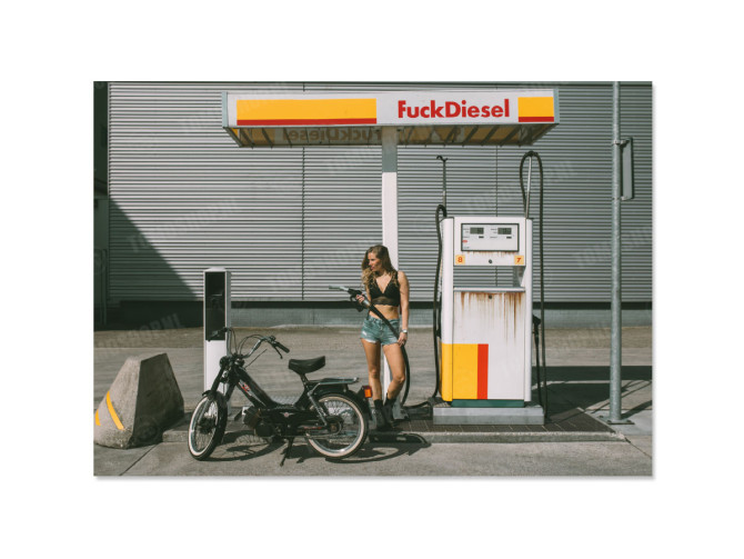 Poster with F*ck Diesel and Tomos A1 (59,4x84cm) main