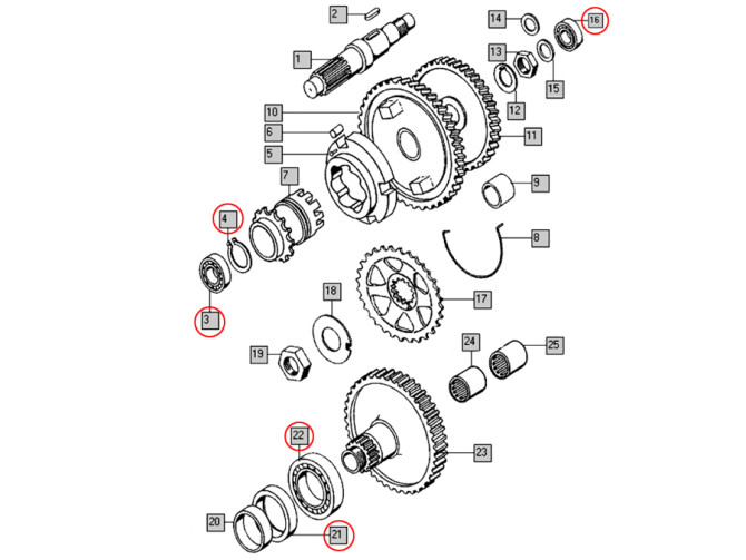 Lager und Simmerring Revision für Tomos A35 A52 A55 Klein product