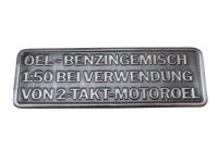 Benzine mix sticker Duits RealMetal® zilver 