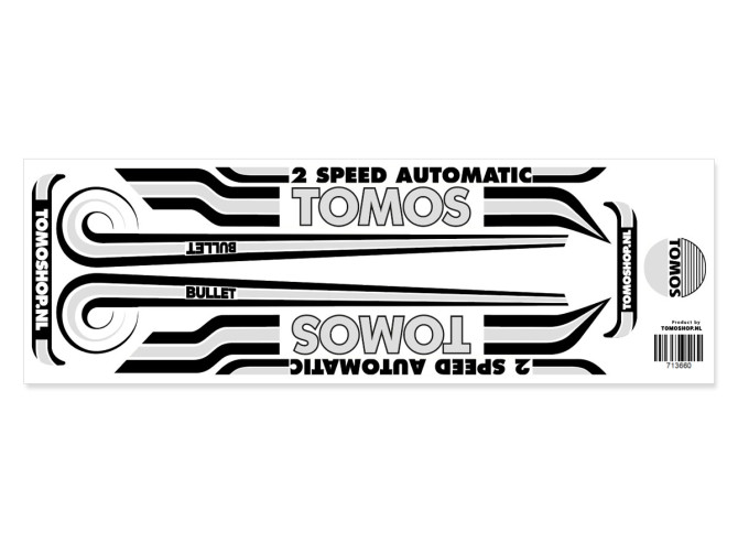 Sticker Tomos 2-Speed Automatic Bullet zwart / grijs product