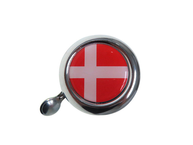 Bell with flag Denmark dome 3D sticker Widek chrome product