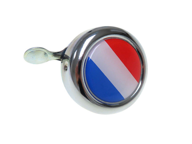 Bel met vlag Nederland dome 3D sticker Widek chroom product