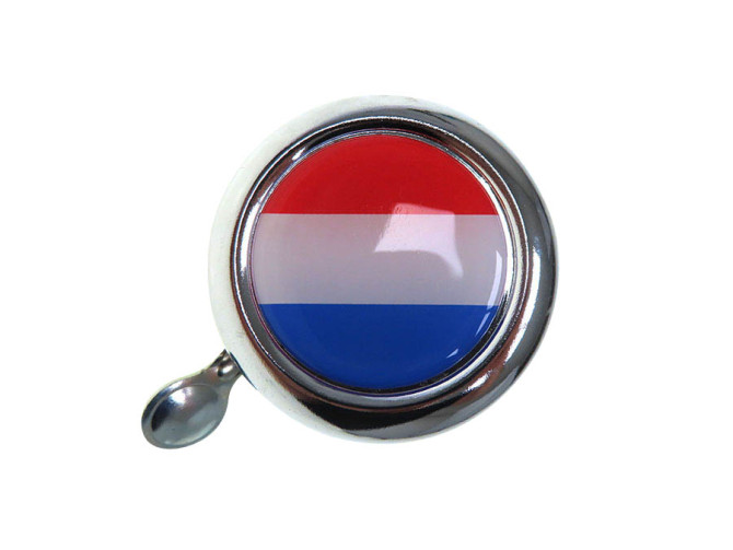 Bel met vlag Nederland dome 3D sticker Widek chroom product