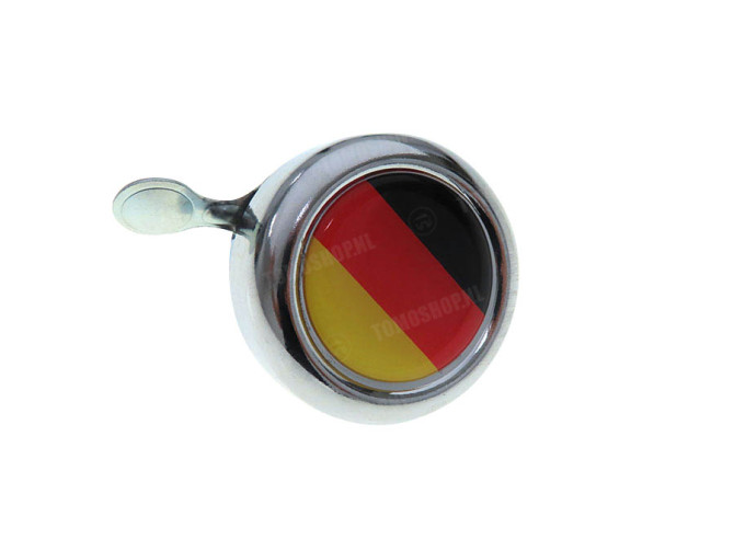 Bel met vlag Duitsland dome 3D sticker Widek chroom main