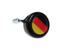 Bel met vlag Duitsland dome 3D sticker Widek zwart