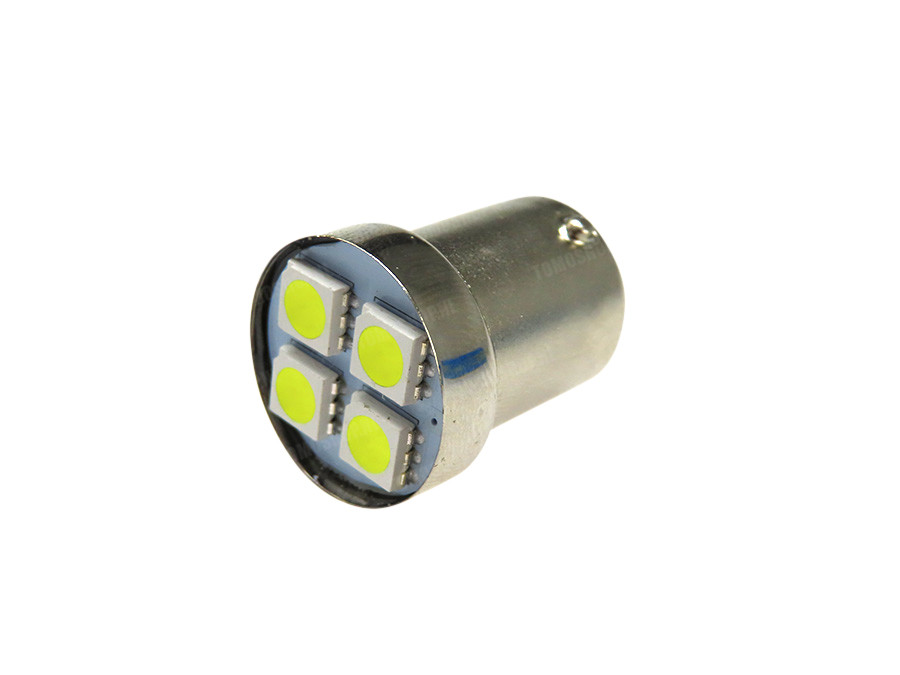 Tomos Lampe BA15s 12V LED 4 SMD Weiss