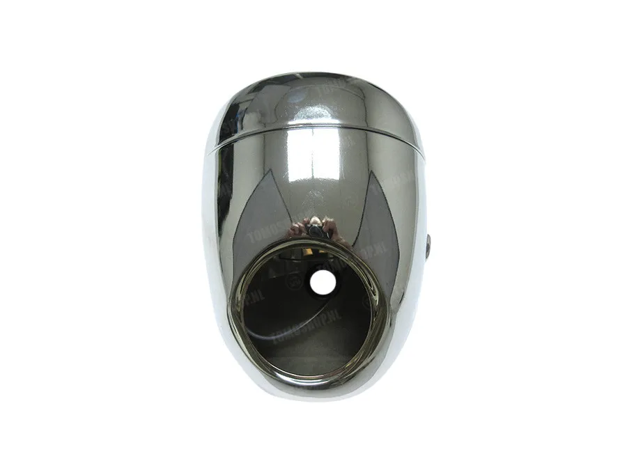 Eier-Lampe rund Ø130mm schwarz-chrom Mofa/universal seitliche B