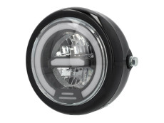 Koplamp rond 165mm angel eye LED 12V glans zwart