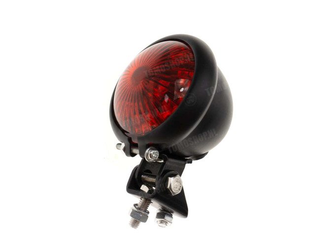 Taillight Tomos universal LED small black round with red lens main