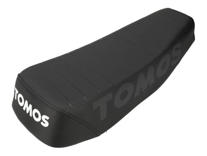 Saddle buddyseat Tomos A3 / A35 long custom with stamped logo black  product